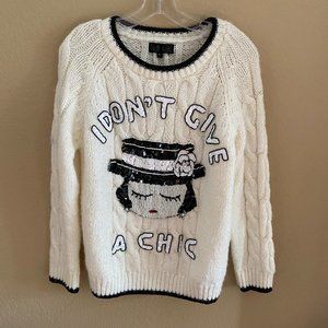 house of mua mua "i don't give a chic" embellished sweater
